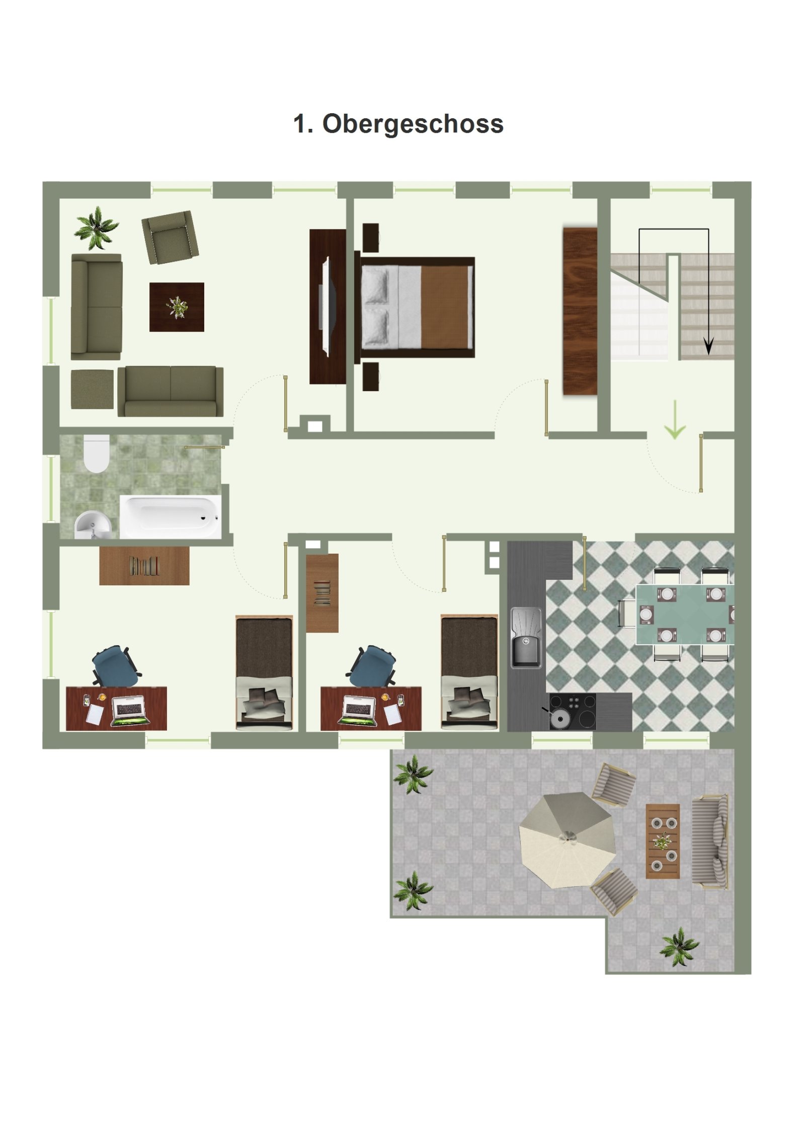 4-Zimmer Wohnung mit Dachterrasse im Herzen von Bocholt zu verkaufen